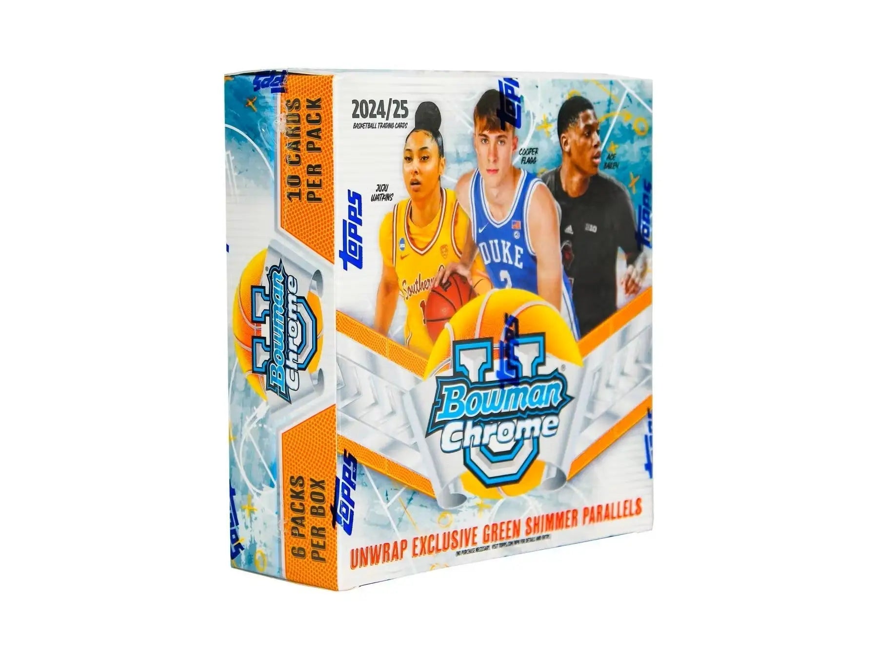 2024-25 Bowman University Chrome Basketball Mega Box showcasing Bowman University Chrome trading cards