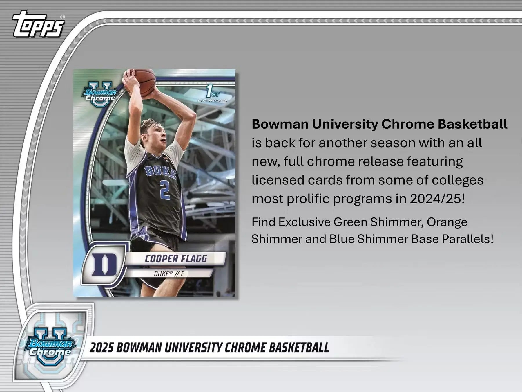 Bowman University Chrome Basketball card from 2024-25 Bowman University Chrome Mega Box