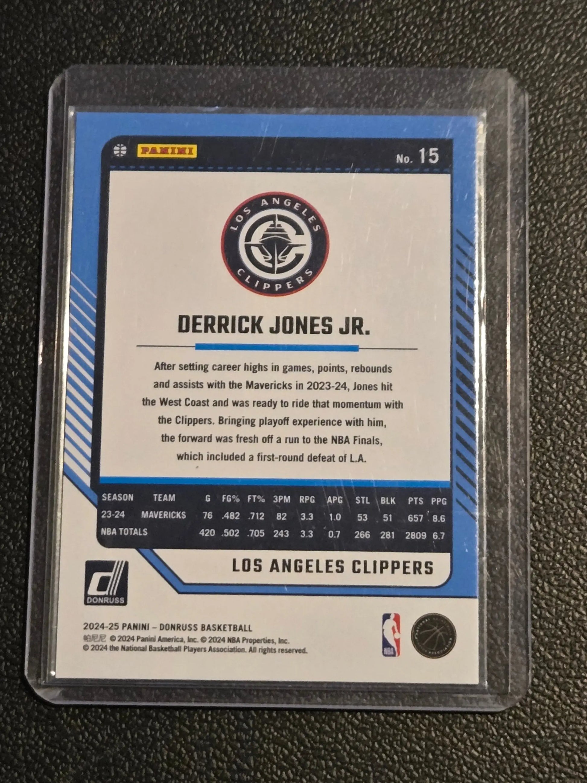 NBA basketball trading card of Derrick Jones Jr. Blue Wedges 2024-25 Donruss #15
