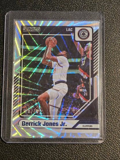 Derrick Jones Jr. Donruss NBA trading card with holographic blue wedges design