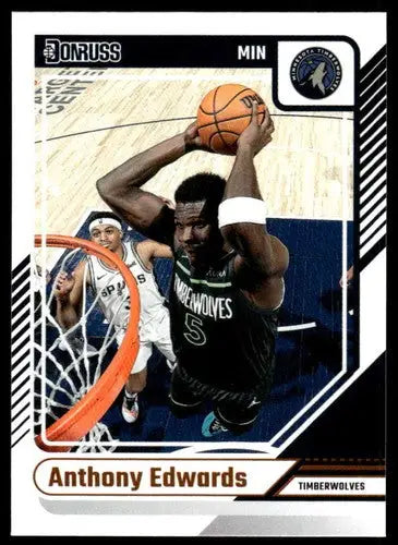 Original gloss basketball trading card of Anthony Edwards from Simply Sandoval featuring Timberwolves ID 79390