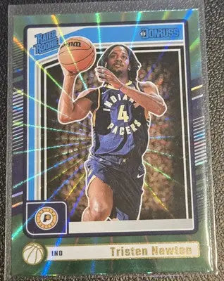 Tristen Newton basketball card 2024-25 Donruss Holo Green Laser featuring Tristen Newton holo