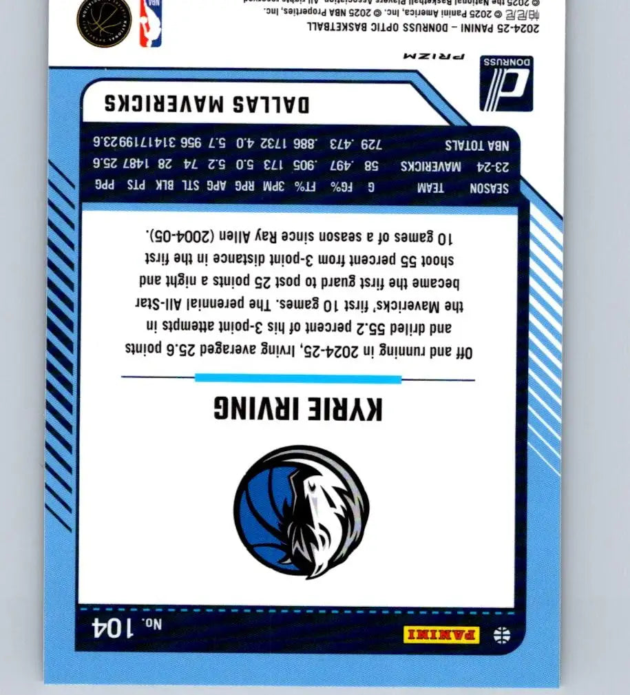 Basketball trading card of Kyrie Irving Holo from Donruss Optic 2024-25 series