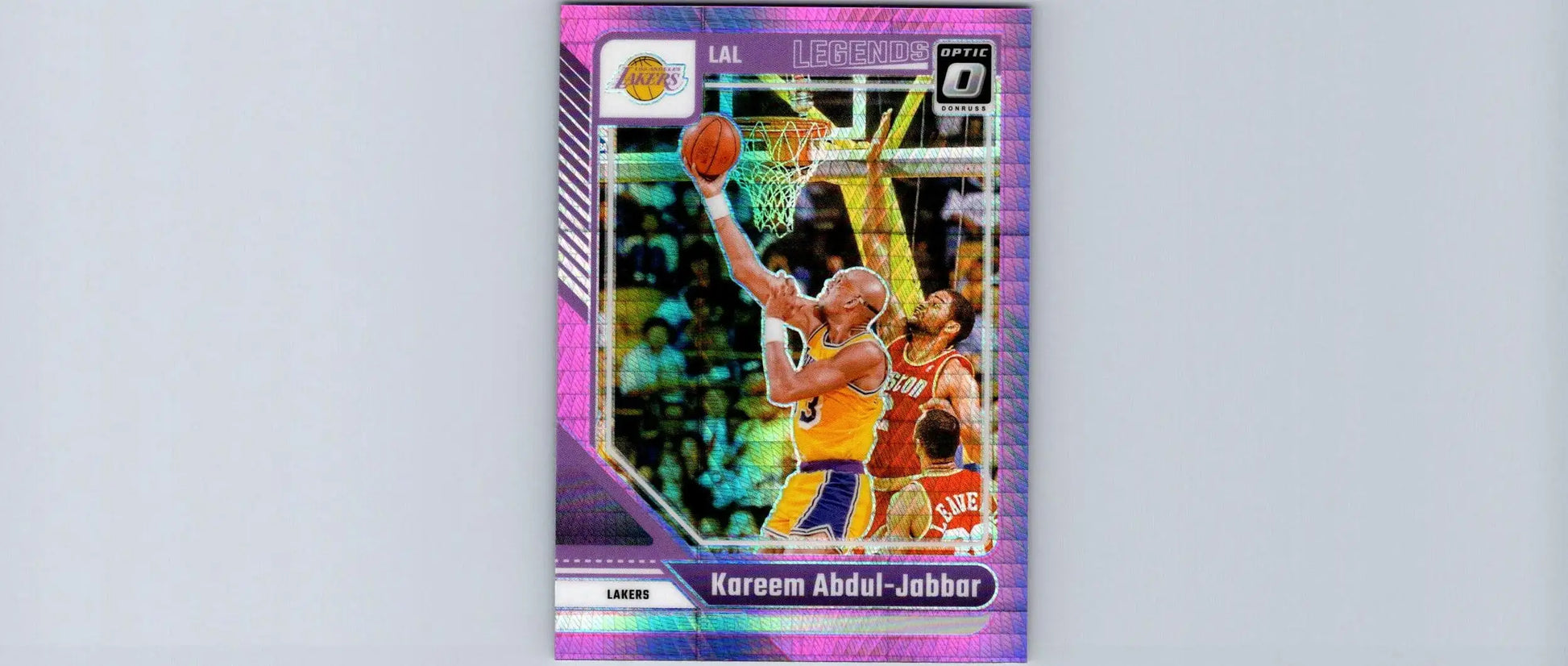 2024-25 Donruss Optic Kareem Abdul-Jabbar Hyper Pink trading card display
