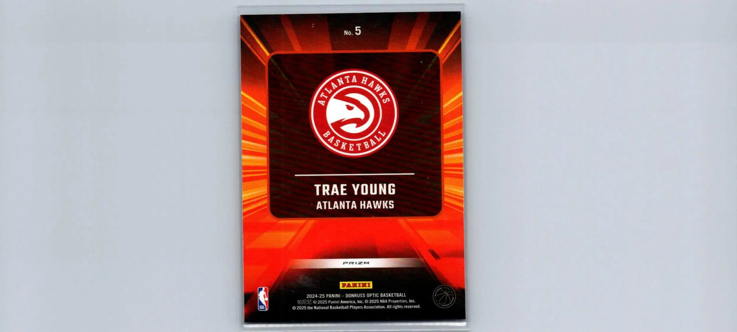 Basketball trading card of Trae Young from 2024-25 Donruss Optic Young Express Lane