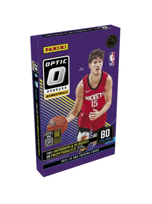 Sealed 2024-25 Donruss Optic Basketball Hobby Box with 80 cards, autograph, inserts, parallels