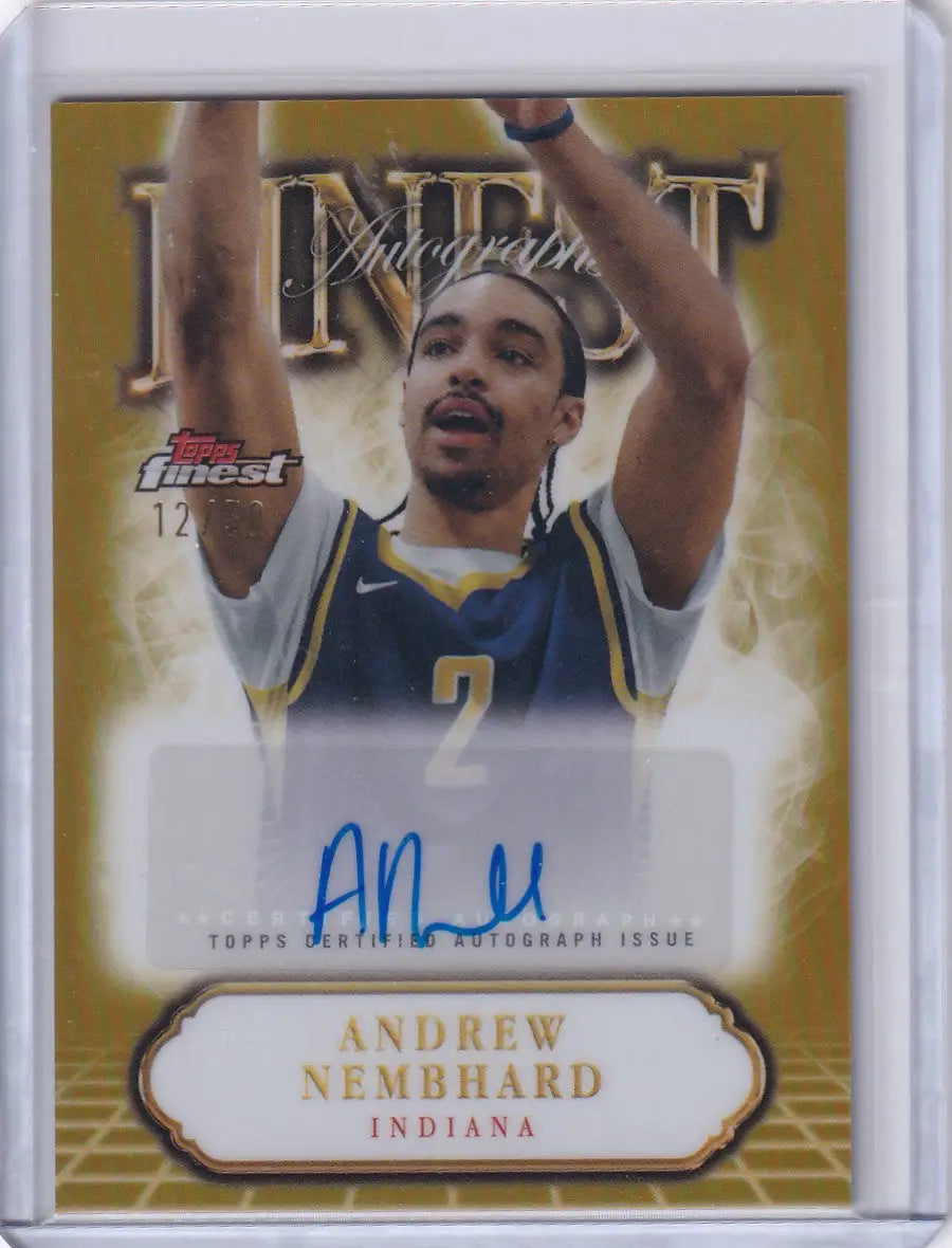 Andrew Nembhard Indiana Pacers basketball auto trading card from 2024-25 Finest Basketball Auto series
