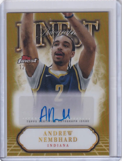 Andrew Nembhard Indiana Pacers basketball auto trading card from 2024-25 Finest Basketball Auto series