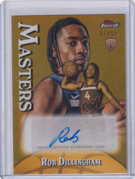 Rob Dillingham autographed basketball trading card from 2024-25 Finest Basketball Auto series