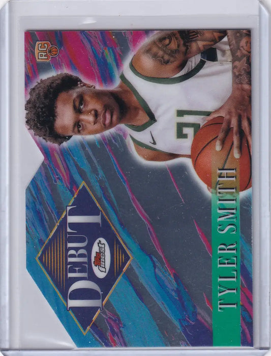 Basketball trading card featuring Tyler Smith from 2024-25 Finest Basketball Debut series