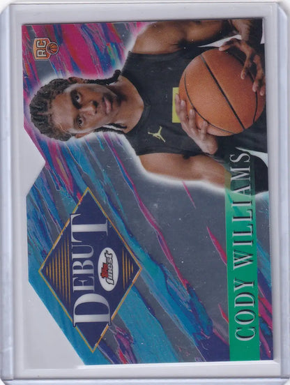 2024-25 Finest Basketball Debut Cody Williams Rookie Card Utah Jazz basketball debut