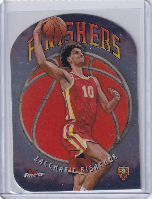 Basketball trading card of Zaccharie Risacher, finest basketball finishers, Atlanta Hawks