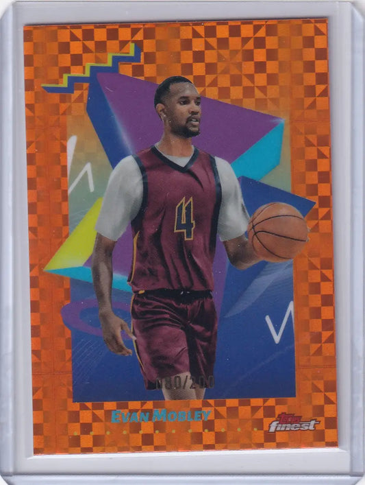 Basketball orange Evan Mobley trading card from 2024-25 Finest Basketball Orange series