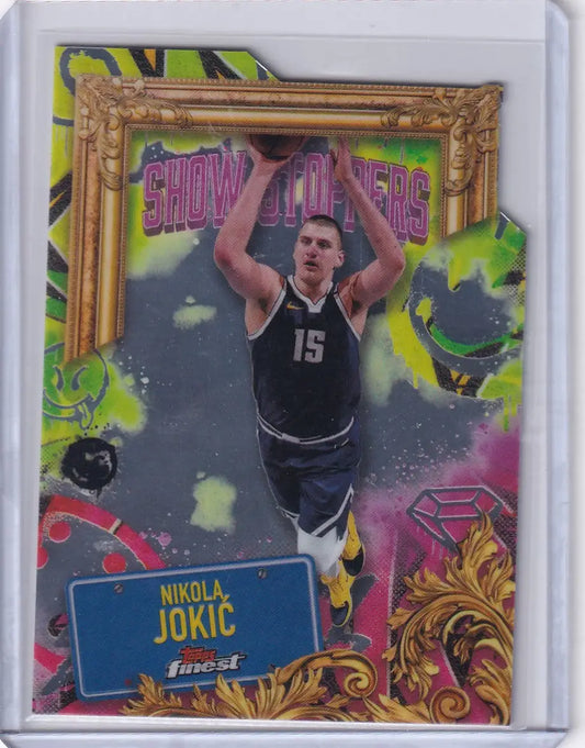 Panini Finest Basketball Showstoppers trading card of Nikola Jokić Denver Nuggets