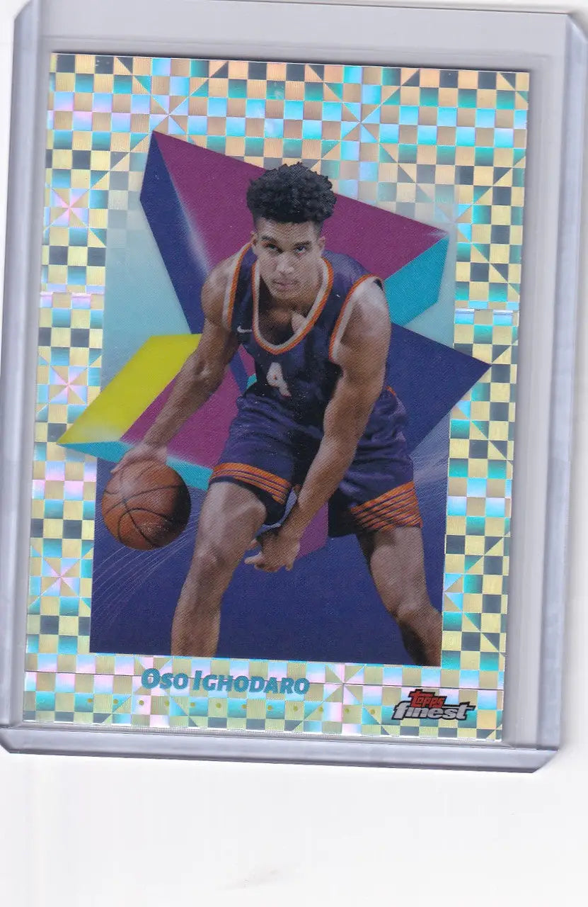 2024-25 Finest Basketball XFractor featuring Oso Ighodaro Phoenix Suns trading card