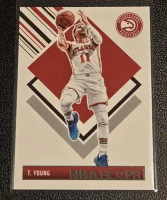 Trae Young basketball card from 2024-25 Hoops series featuring Trae Young player image