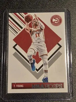 Trae Young basketball card from 2024-25 Hoops series featuring Trae Young