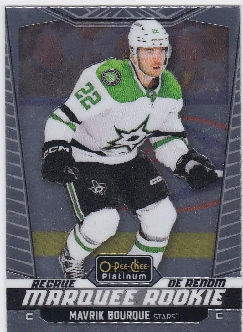 Mavrik Bourque Marquee Rookie Stars hockey card from 2024-25 O-Pee-Chee Platinum