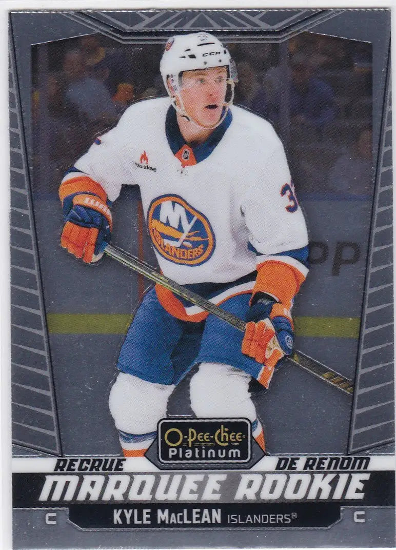 Hockey trading card of Kyle MacLean Islanders platinum marquee rookie from O-Pee-Chee Platinum series