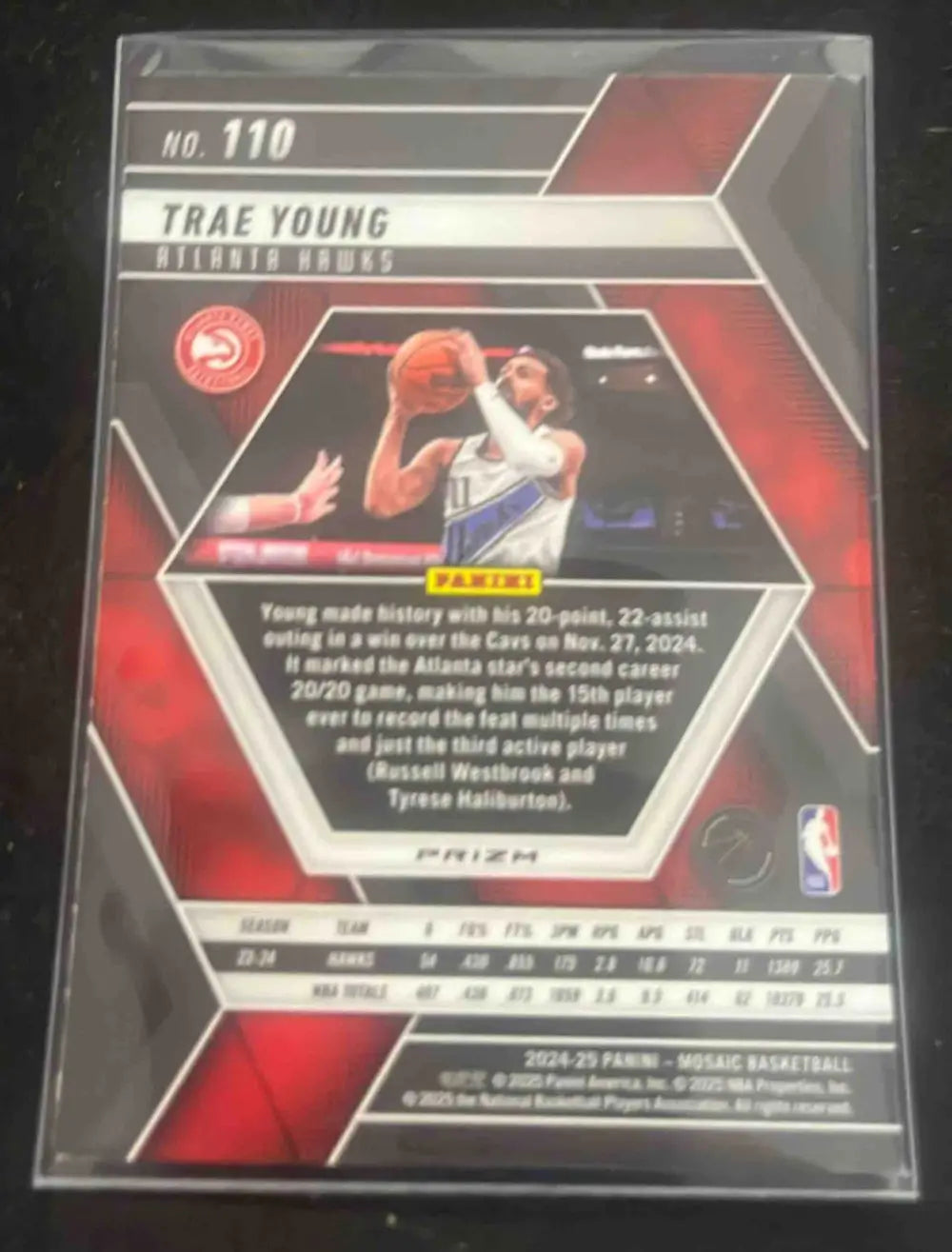 Basketball mosaic Trae Young trading card from 2024-25 Panini Basketball Mosaic series