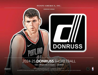 Basketball trading card from 2024-25 Panini Donruss Hobby Box featuring rated rookies