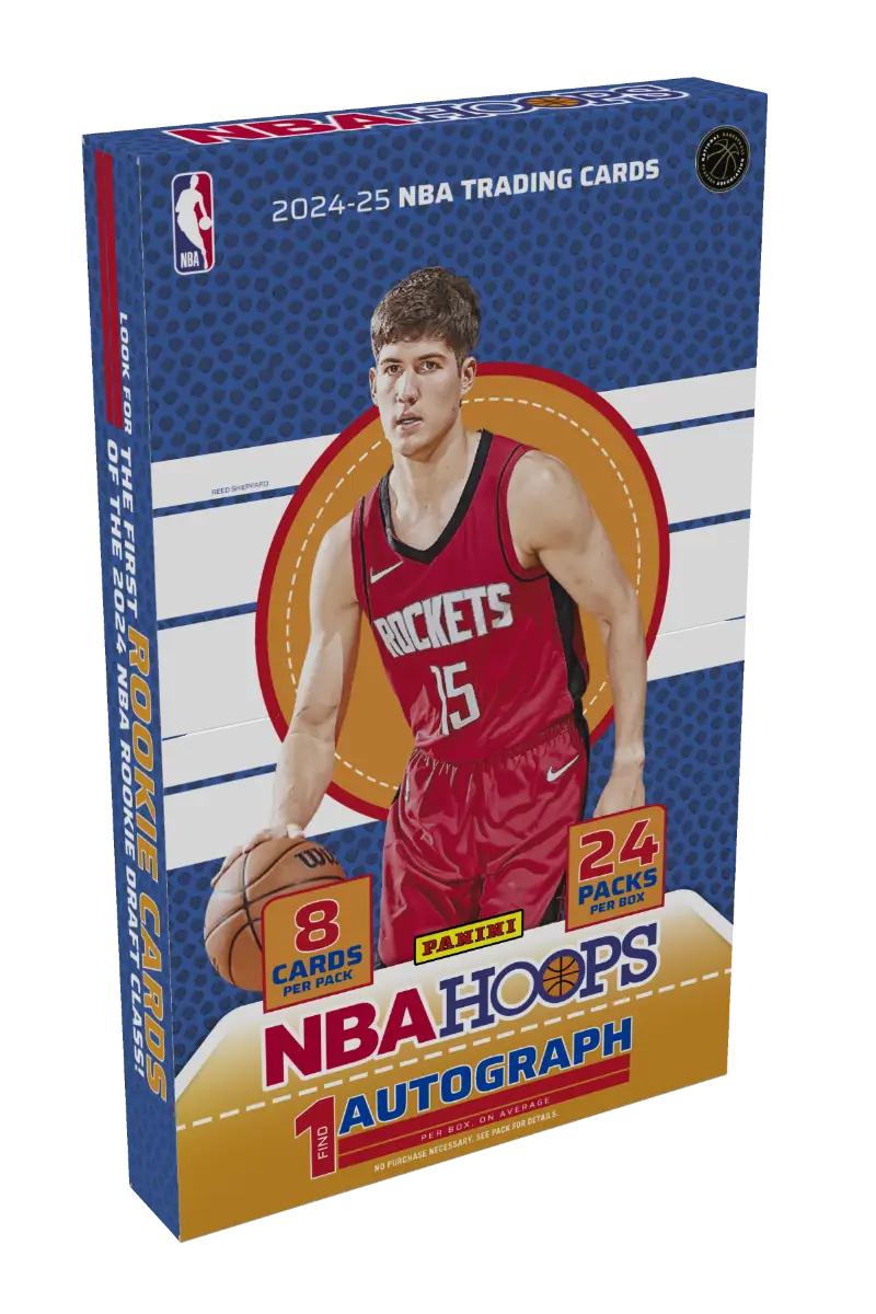 2024-25 Panini Hoops Basketball Hobby Box showcasing NBA trading cards for collectors