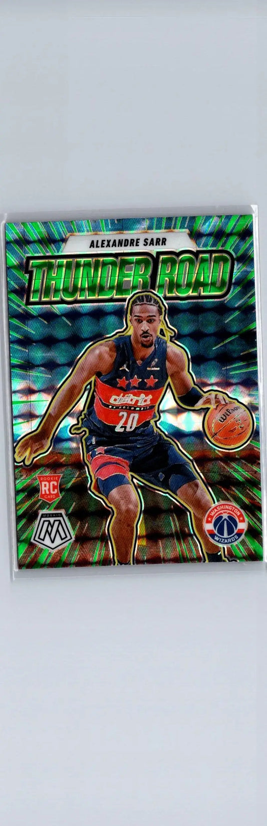 Basketball trading card featuring Alexandre Sarr in Washington Wizards uniform from Sarr Thunder Road
