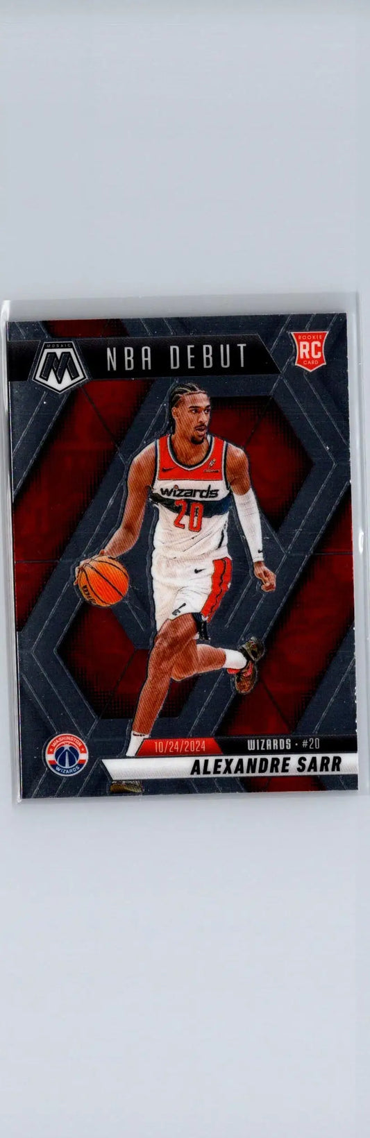 Basketball trading card featuring Alexandre Sarr from 2024-25 Panini Mosaic series