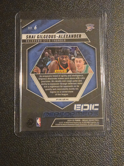 Basketball trading card of Shai Gilgeous-Alexander from Panini Mosaic Epic Performers Mosaic