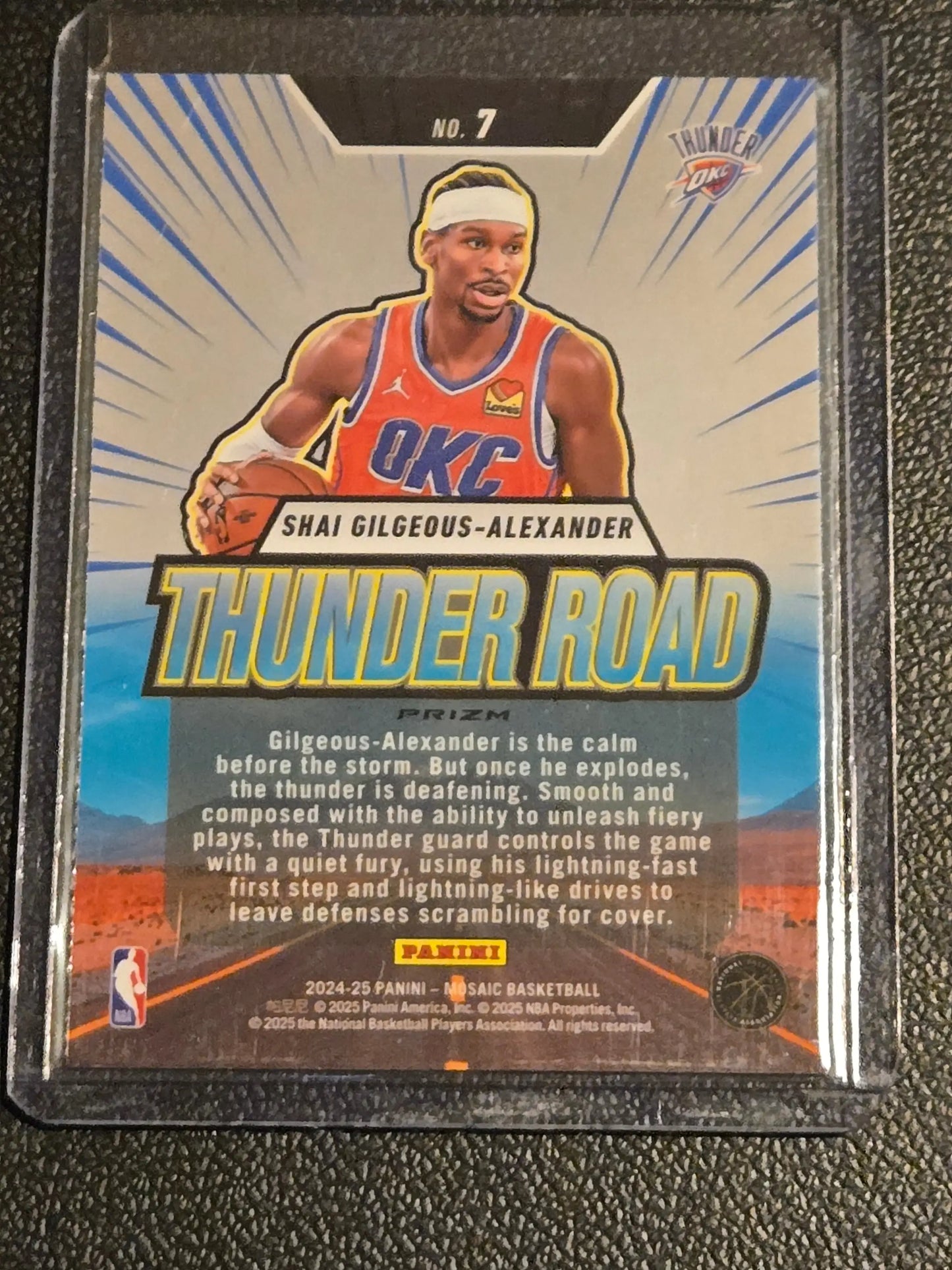NBA trading card of Shai Gilgeous-Alexander Thunder Road Mosaic from Panini Mosaic series