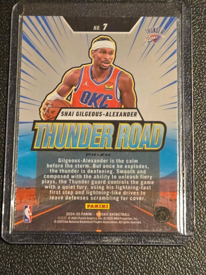 NBA trading card of Shai Gilgeous-Alexander Thunder Road Mosaic from Panini Mosaic series