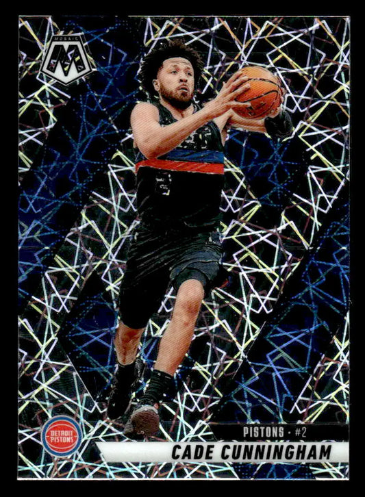 Cade Cunningham basketball card from 2024-25 Panini Mosaic featuring Detroit Pistons star