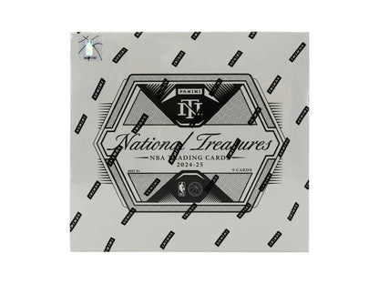 Sealed 2024/25 Panini National Treasures Basketball Hobby Box with four autographs