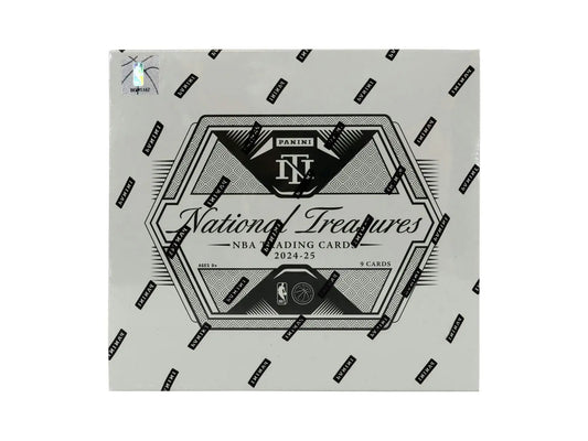 Sealed 2024/25 Panini National Treasures Basketball Hobby Box with four autographs