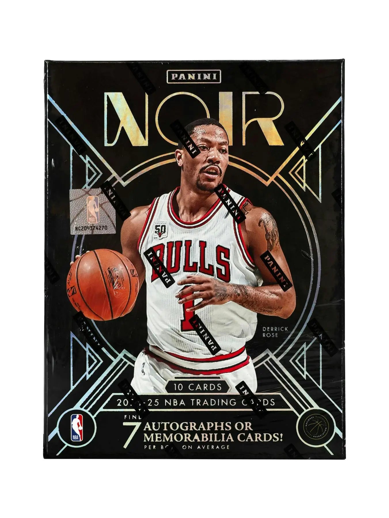 Sealed 2024-25 Panini Noir Basketball Hobby Box with Derrick Rose cards and autographs