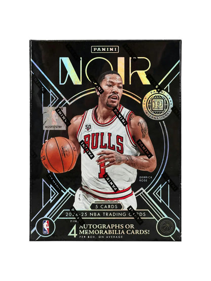 Sealed 2024/25 Panini Noir Basketball box with Derrick Rose cards, autographs, memorabilia