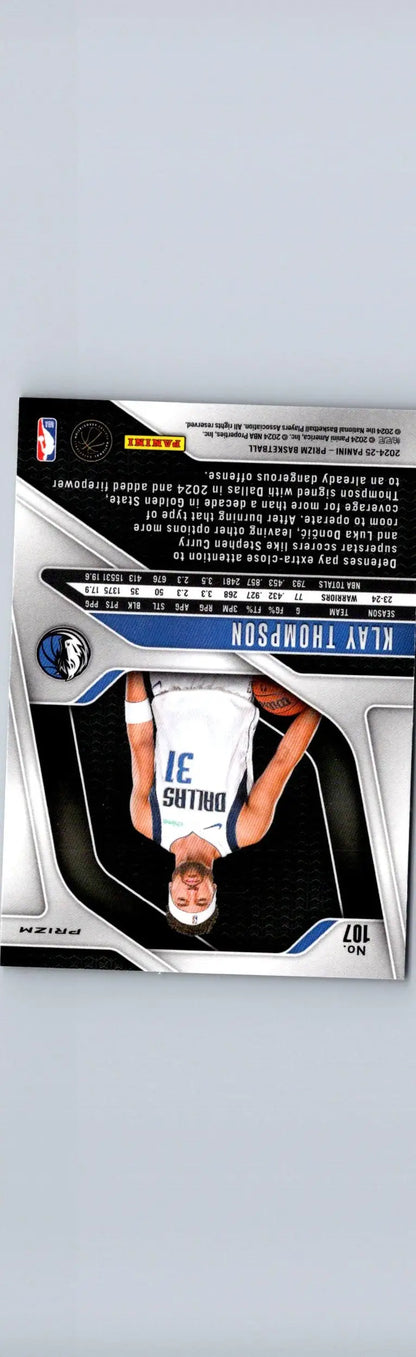 Klay Thompson basketball card from Panini Prizm 2024-25 series