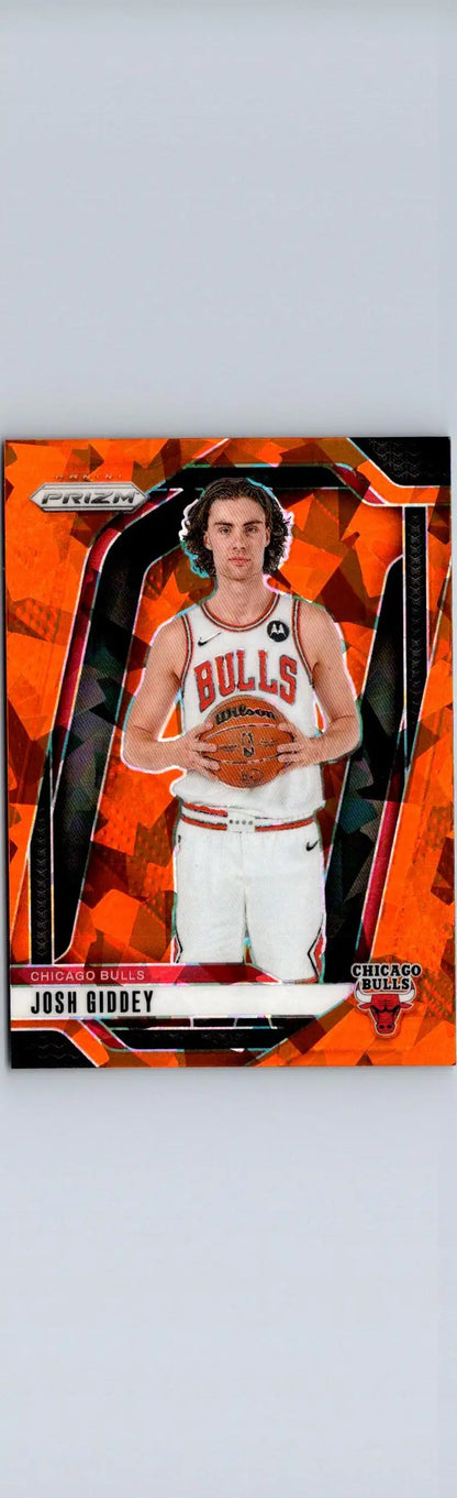 Josh Giddey basketball card from 2024 25 Panini Prizm Giddey Prizms Orange Ice