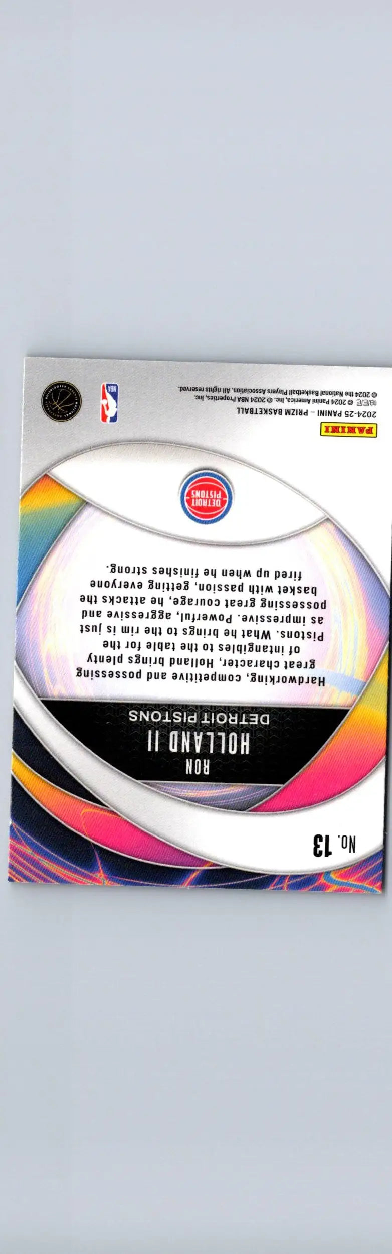 Basketball trading card featuring Ron Holland II Instant Impact from 2024-25 Panini Prizm