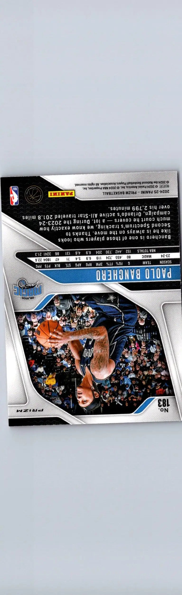 Paolo Banchero basketball card from 2024-25 Panini Prizm featuring Banchero Prizms Pink Ice