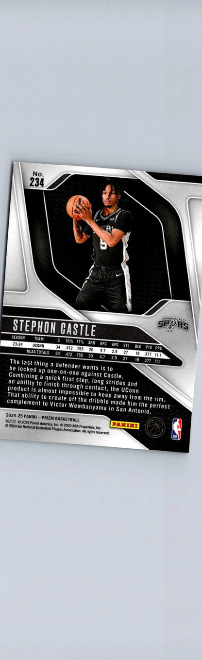 Basketball trading card of Stephon Castle from Panini Prizm 2024-25 series