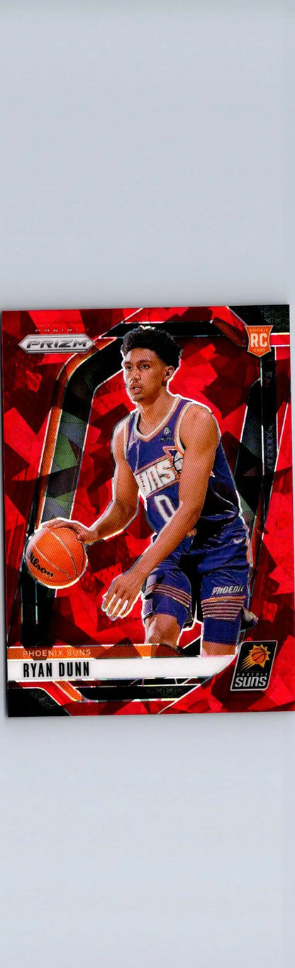Ryan Dunn basketball card from 2024-25 Panini Prizm featuring Ryan Dunn Prizms Red Ice