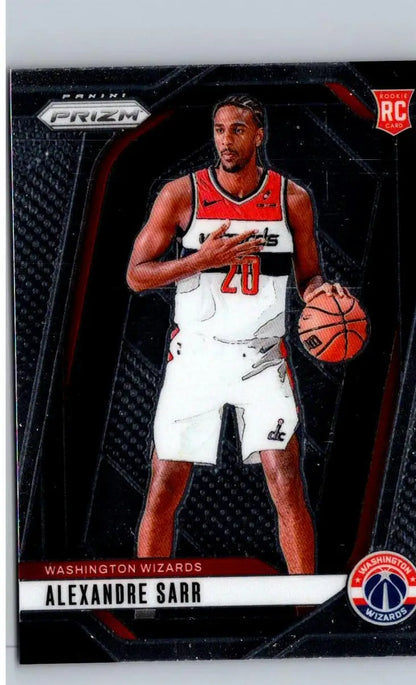 2024-25 Panini Prizm Alexandre Sarr Prizms Silver rookie card featuring Alexandre Sarr of Washington Wizards