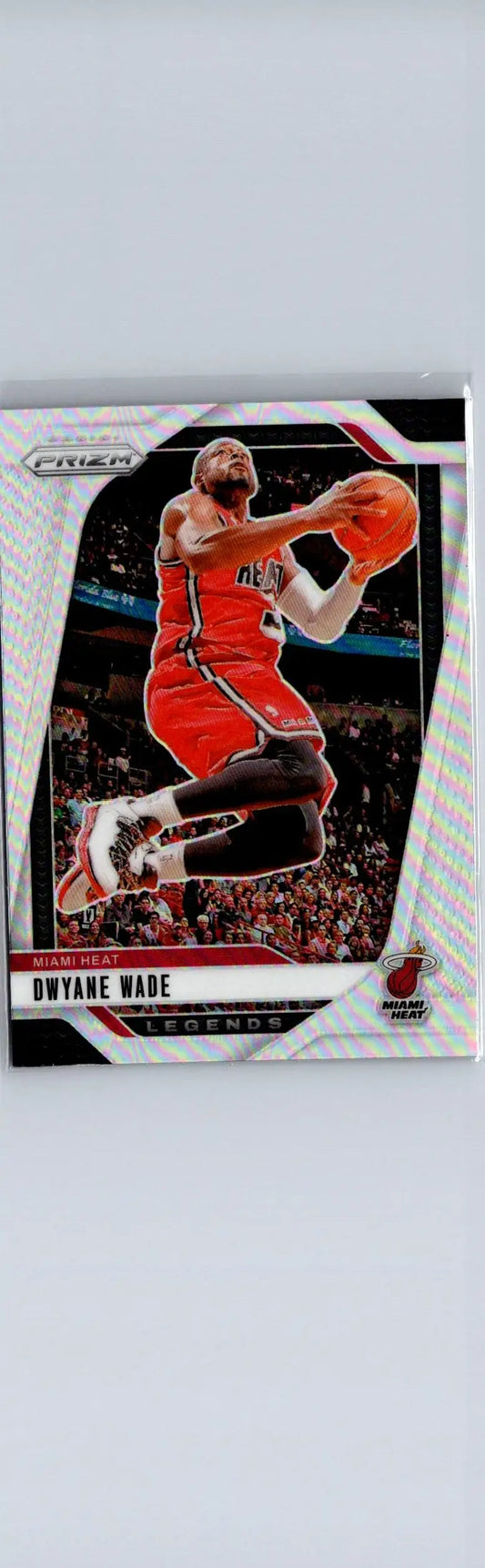 Basketball trading card featuring Dwyane Wade in a red uniform from Panini Prizm 2024-25