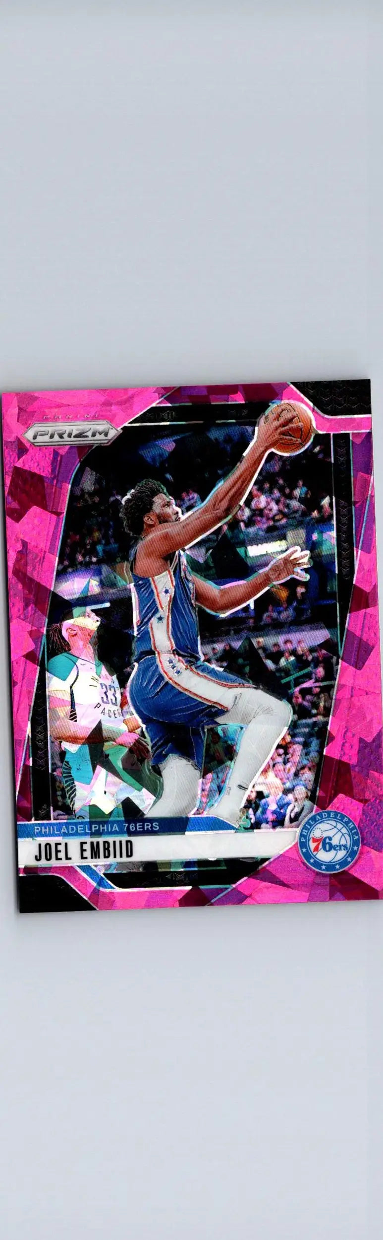 2024-25 Panini Prizm Joel Embiid Prizms Pink Ice basketball card display