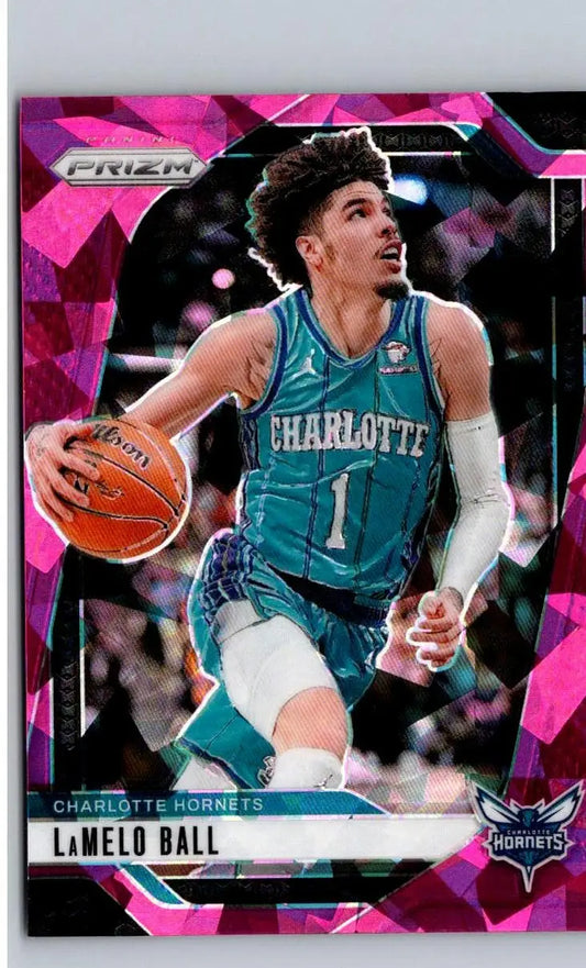 LaMelo Ball basketball card 2024-25 Panini Prizm Pink Ice featuring LaMelo Ball Prizms