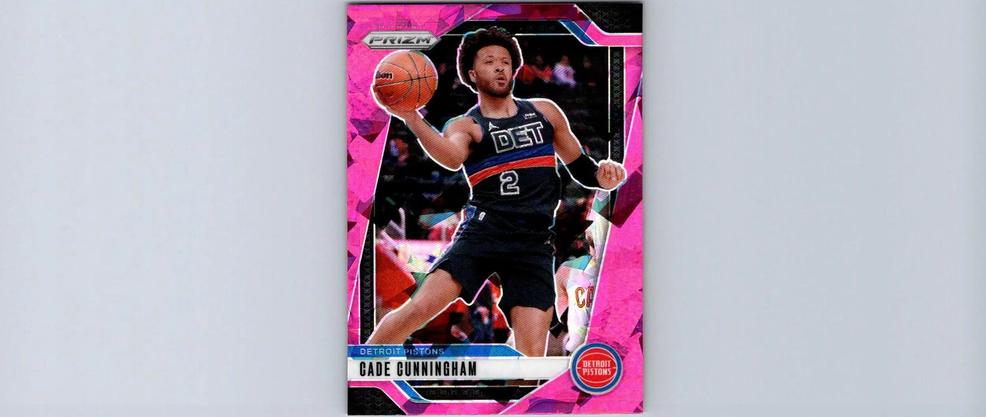 Cade Cunningham basketball card 2024-25 Panini Prizm Pink Ice featuring Cade Cunningham Prizms