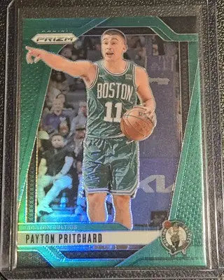 Payton Pritchard basketball card 2024-25 Panini Prizm Prizms Green featuring Payton Pritchard