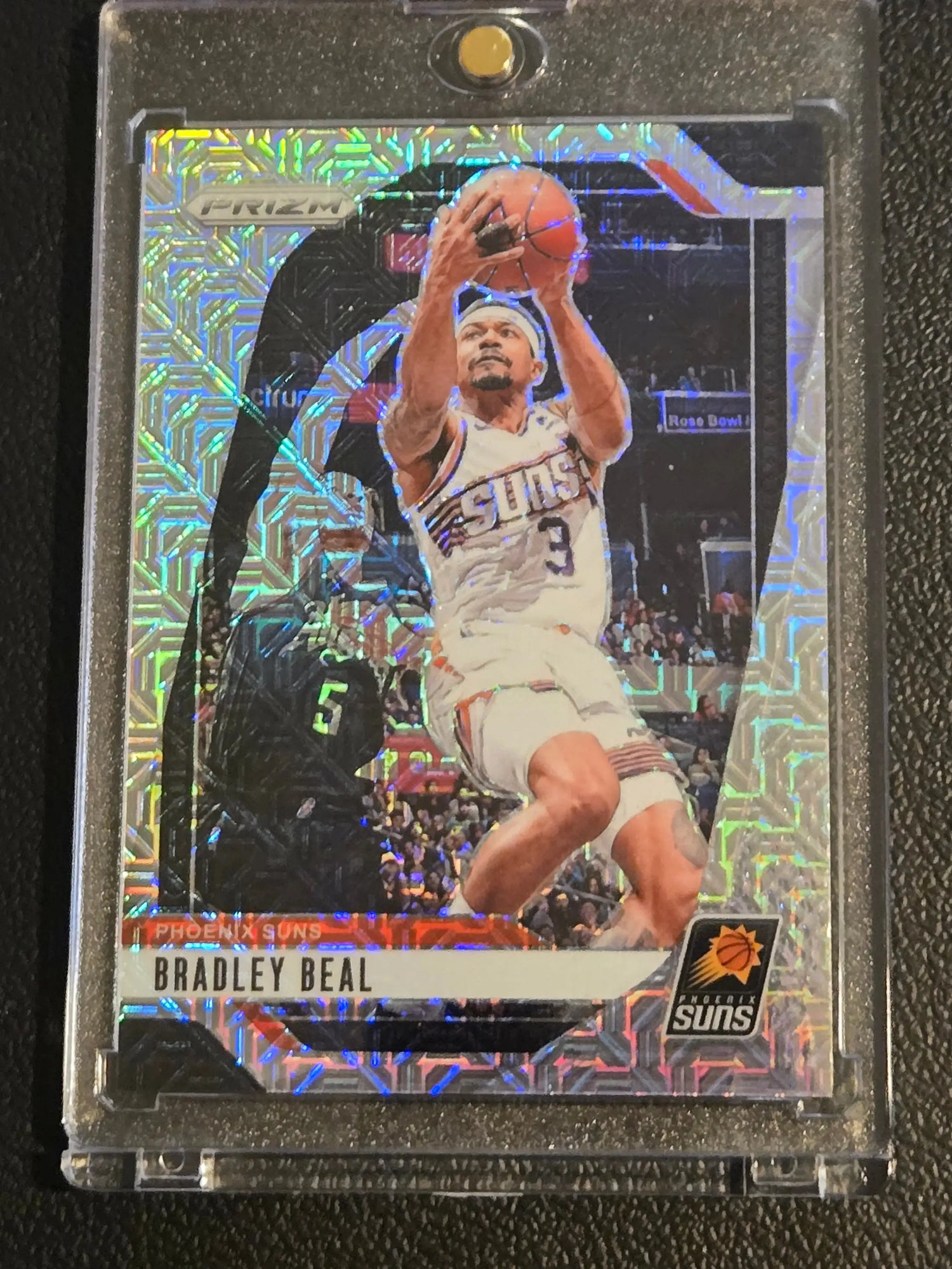 Basketball trading card of Bradley Beal Prizms Mojo in protective case from 2024-25 Panini Prizm
