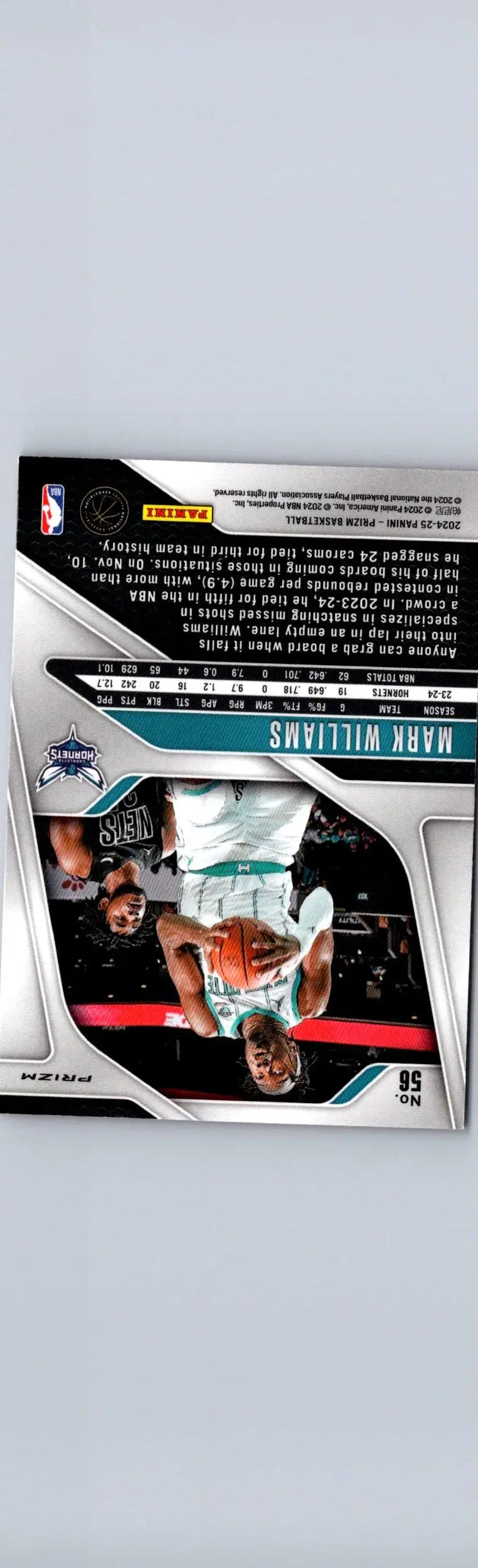 Mark Williams basketball card from Panini Prizm featuring Fox Prizms Pink Ice design
